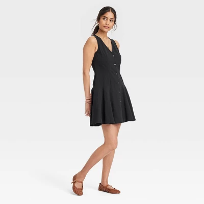 Women's Button-Front Godet Mini A-Line Dress - Universal Thread™ 2 Women's Button-Front Godet Mini A-Line Dress - Universal Thread™ - Image 2