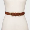 Women's Double Harness Metal Loop Belt - Universal Thread™ Cognac