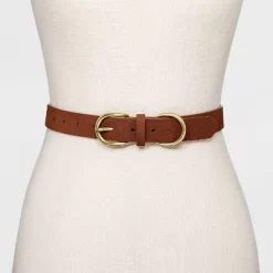 Women's Double Harness Metal Loop Belt - Universal Thread™ Cognac