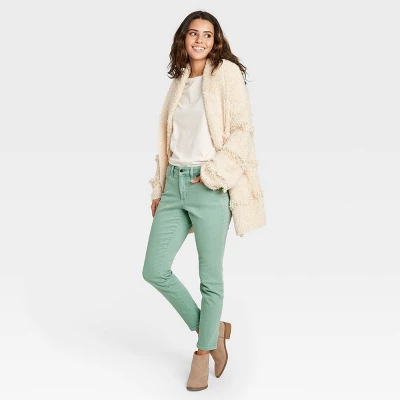 Women's Mid-Rise Skinny Stretch Ankle Jeans - Universal Thread™ Green 2 Women's Mid-Rise Skinny Stretch Ankle Jeans - Universal Thread™ Green - Image 2