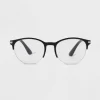 Women's Retro Round Blue Light Filtering Glasses - Universal Thread™ Black