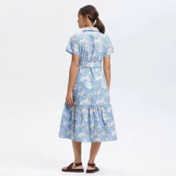 Women's Button-Down Short Sleeve Midi A-Line Dress - Universal Thread™