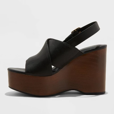 Women's Naomi Wood Wedge Heels With Memory Foam Insole - Universal Thread™ 1 Women's Naomi Wood Wedge Heels With Memory Foam Insole - Universal Thread™