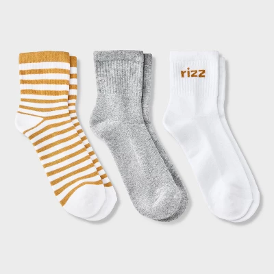 Women's Cushioned Striped 3pk Mid Crew Socks - Universal Thread™ 4-10 4 Women's Cushioned Striped 3pk Mid Crew Socks - Universal Thread™ 4-10 - Image 4