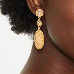 Casted Triple Drop Earrings - Universal Thread™ Gold