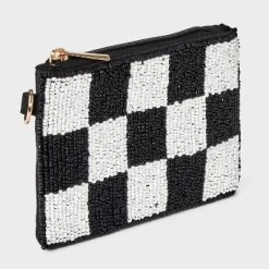 Checker Beaded Pouch - Universal Thread™ Black/White