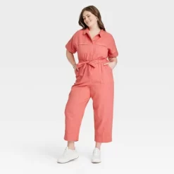 Women's Short Sleeve Button-Front Boilersuit - Universal Thread™ -Universal Thread Shop GUEST a5c36768 d5b9 4785 a132 1dd0f30245c8