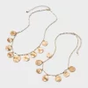 Wavy Disk Charm Necklace Set 2pc - Universal Thread™ Gold