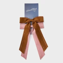 Suede Bow Hair Clip Set 2pk - Universal Thread™ Brown/Pink