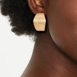 Florence Pattern Hoop Earrings - Universal Thread™ Gold