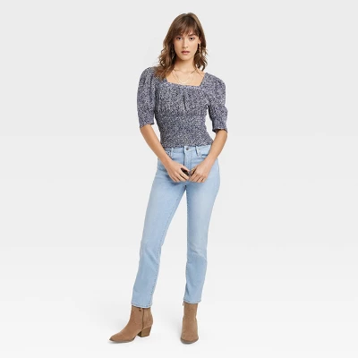 Women's High-Rise Slim Straight Jeans - Universal Thread™ Light Wash 2 Women's High-Rise Slim Straight Jeans - Universal Thread™ Light Wash - Image 2