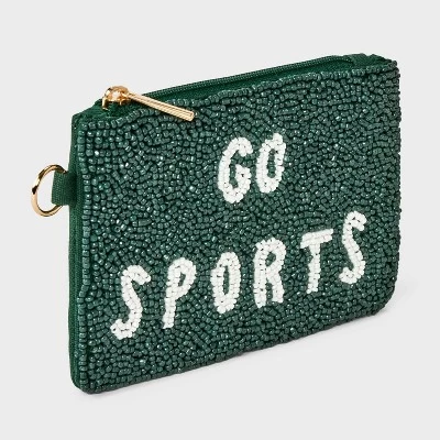 Go Sports Beaded Pouch - Universal Thread™ Green/White 1 Go Sports Beaded Pouch - Universal Thread™ Green/White