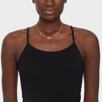 Eye Chainlink Station Necklace - Universal Thread™ Gold 1 Eye Chainlink Station Necklace - Universal Thread™ Gold