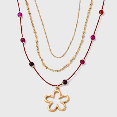 Mixed Quartz Stationed Chain And Beaded Necklace Set 3pc - Universal Thread™ 5 Mixed Quartz Stationed Chain And Beaded Necklace Set 3pc - Universal Thread™ - Image 5