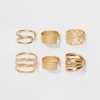 Worn Gold Ear Cuff Set 6pc - Universal Thread™ Metallic Gold: Open Closure, Iron & Nickel-Free Metal, 0.25" Length