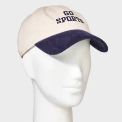 Go Sports Two-Toned Baseball Hat - Universal Thread™ Beige/Navy Blue