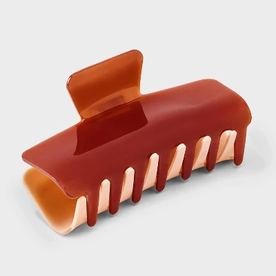 Jumbo Claw Hair Clip Two Tone Jelly Matte - Universal Thread™ Brown: Solid Acrylic Hair Styling Accessory 2 Jumbo Claw Hair Clip Two Tone Jelly Matte - Universal Thread™ Brown: Solid Acrylic Hair Styling Accessory - Image 2