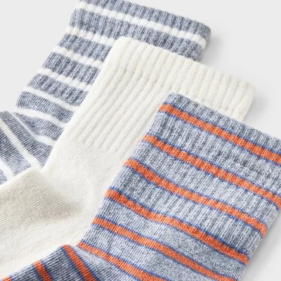 Women's Cushioned Striped/Solid 3pk Mid Crew Socks - Universal Thread™ 4-10 2 Women's Cushioned Striped/Solid 3pk Mid Crew Socks - Universal Thread™ 4-10 - Image 2