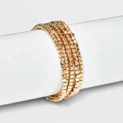 Beaded Stretch Bracelet Set 5pc - Universal Thread™ Gold