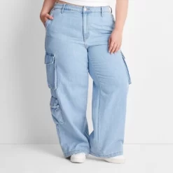 Women's High-Rise Wide Leg Denim Cargo Pants - Universal Thread™ -Universal Thread Shop GUEST c36451fe c6ed 4acd 9114 367b0b86f631