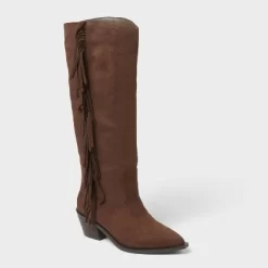 Women’s Patsy Tall Fringe Western Boots With Memory Foam Insole – Universal Thread™ Chocolate -Universal Thread Shop GUEST c5a5378d 7823 4e80 9d9f f431786fddff