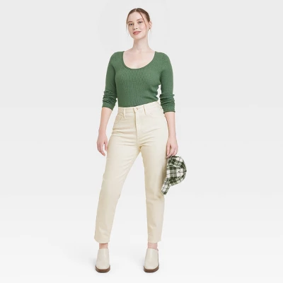 Women's High-Rise 90's Slim Straight Jeans - Universal Thread™ White 5 Women's High-Rise 90's Slim Straight Jeans - Universal Thread™ White - Image 5