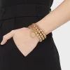 Disc Charm Chain And Beaded Stretch Toggle Chain Bracelet Set 3pc - Universal Thread™ Worn Gold