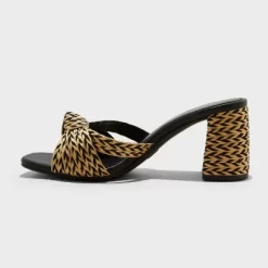 Women's Aaliyah Raffia Strappy Knot Sandal Heels - Universal Thread™