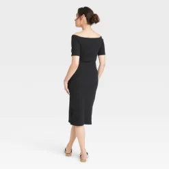 Women's Off Shoulder Midi Bodycon Dress - Universal Thread™