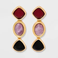 Mixed Lepidolite Stone Drop Earrings - Universal Thread™ Maroon/Pink/Black -Universal Thread Shop GUEST d14f331f c268 42a3 b5da a14b5e1167f8