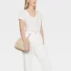 Straw Beaded Drawstring Crossbody Bag - Universal Thread™ Light Beige: Knit Paper Straw, Unstructured