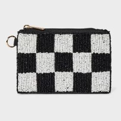 Checker Beaded Pouch - Universal Thread™ Black/White -Universal Thread Shop GUEST d8e013d4 c2b1 4cda a16d 114668b8d186