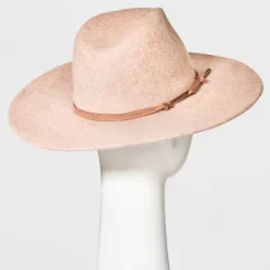 Wide Brim Felt Fedora Hat - Universal Thread™ Taupe