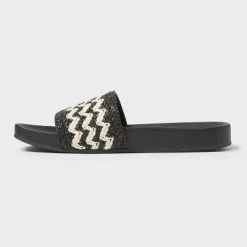 Women's Chloe Raffia Footbed Slide Sandals - Universal Thread™