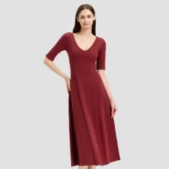 Women's Elbow Sleeve Knit Midi A-Line Dress - Universal Thread™ Red -Universal Thread Shop GUEST dfd4f82d 30a3 4ca5 9690 9dfbb76e357a