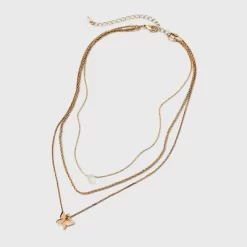 Ball And Snake Chain With Butterfly Charm Multi-Strand Necklace Set 3pc - Universal Thread™ Gold -Universal Thread Shop GUEST e34bd9de 46c8 4872 82fa 4b258c7b88bf