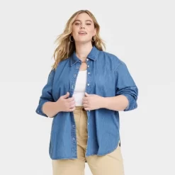 Women's Long Sleeve Oversized Button-Down Shirt - Universal Thread™ Blue 5 Women's Long Sleeve Oversized Button-Down Shirt - Universal Thread™ Blue -Universal Thread Shop GUEST ea2bb57c bb96 4783 b2b6 048028b7475f