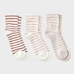 Women's Striped Cushioned 3pk Mid Crew Socks - Universal Thread™ 4-10 -Universal Thread Shop GUEST f50b8f2a 69f4 474f 8c4f 8d864ec8ecea