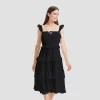 Women's Ruffle Sleeve Tiered Midi A-Line Dress - Universal Thread™