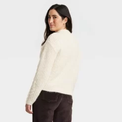 Women's Cable Mock Turtleneck Pullover Sweater - Universal Thread™