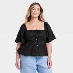 Women's Flutter Short Sleeve Corset Blouse - Universal Thread™ -Universal Thread Shop GUEST f9789562 f610 4b60 a3b2 d619d6aaaa32