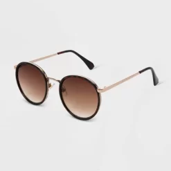 Women's Shiny Plastic Round Sunglasses - Universal Thread™