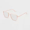 Women's Shiny Metal Square Blue Light Filtering Reading Glasses - Universal Thread™ Tan